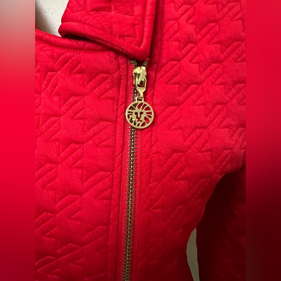 B9 NWT Anne Klein Women’s Quilted Motto Style Zip Jacket Size Small. Color Ruby - Picture 6 of 13